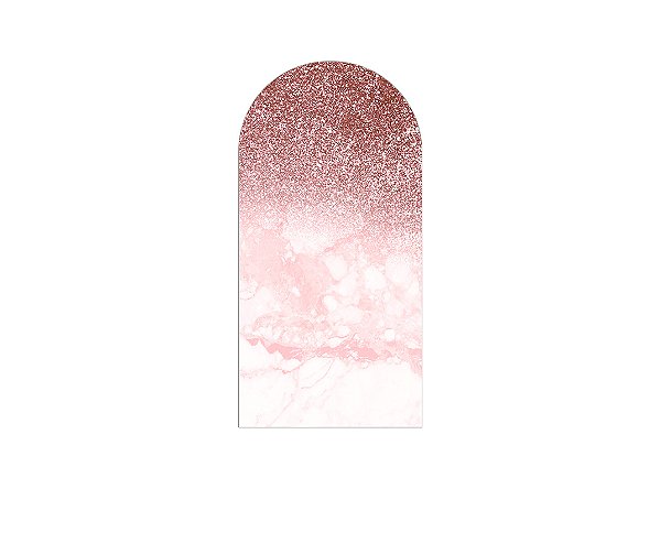 Painel De Festa Romano 1,00x2,00- Efeito Glitter e Mármore Rose 006