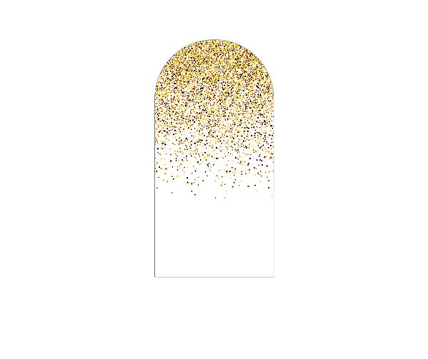Painel De Festa Romano 1,00x2,00- Branco Efeito Glitter Dourado 021