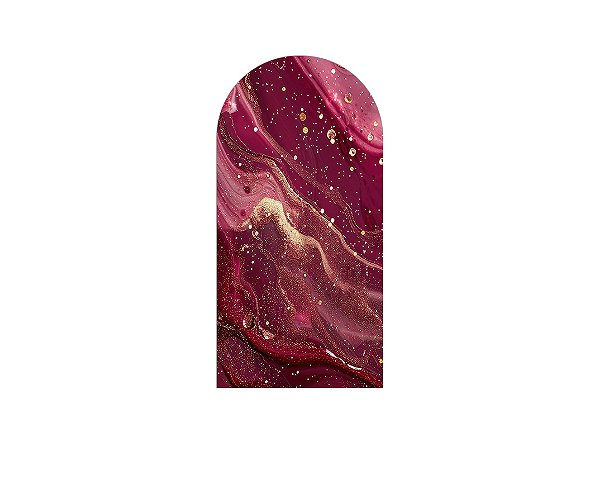 Painel De Festa Romano 1,00x2,00- Efeito Marmorizado Avermelhado com Dourado 071