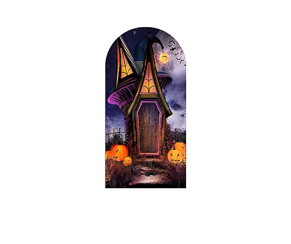 Painel De Festa Romano 1,00x2,00- Halloween Cabana Abandonada 003