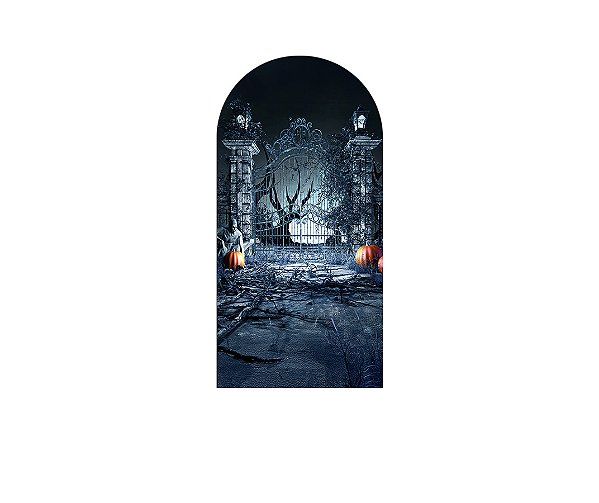 Painel De Festa Romano 1,00x2,00- Halloween Noite de Lua Cheia 005