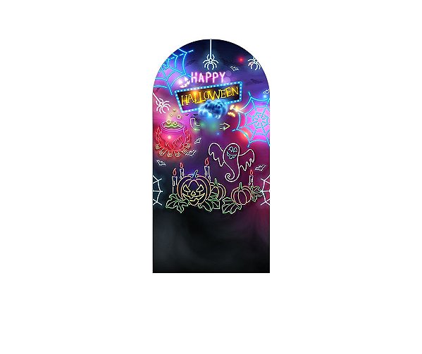 Painel De Festa Romano 1,00x2,00- Halloween Efeito Neon 009