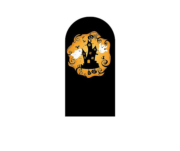 Painel De Festa Romano 1,00x2,00- Halloween Fantasmas no Castelo 020