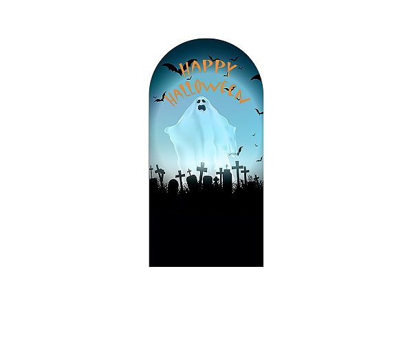 Painel De Festa Romano 1,00x2,00- Halloween Fantasma Tenebroso 043