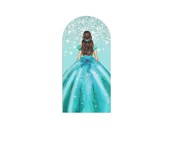 Painel De Festa Romano 1,00x2,00- Princesa 15 Anos Efeito Glitter 151