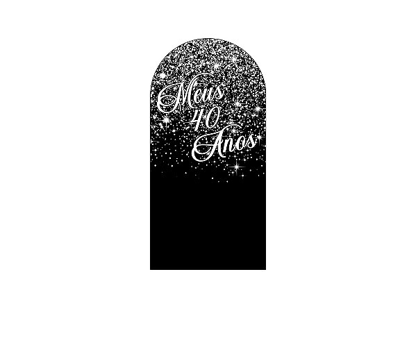 Painel De Festa Romano 1,00x2,00- Efeito Glitter Prata 40 Anos 185