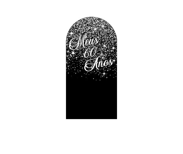 Painel De Festa Romano 1,00x2,00- Efeito Glitter Prata 60 Anos 187
