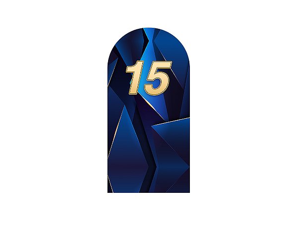 Painel De Festa Romano 1,00x2,00- 15 Anos Azul Marinho com Dourado 197