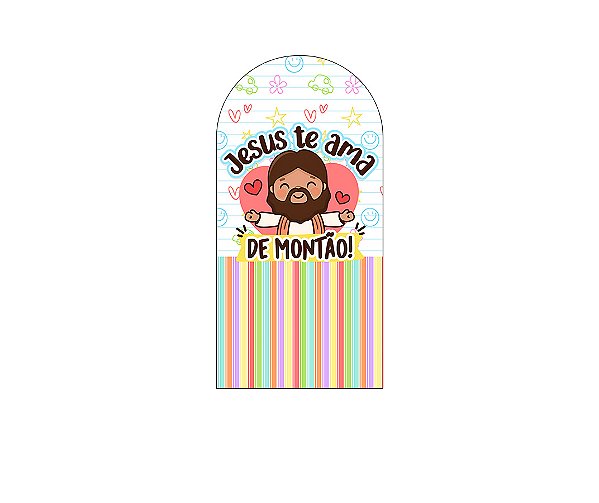 Painel De Festa Romano 1,00x2,00- Jesus Te Ama de Montão 033