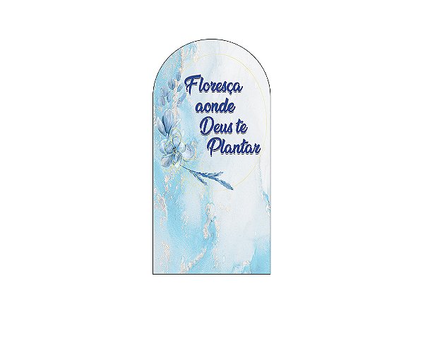 Painel De Festa Romano 1,00x2,00- Religioso Floral Azul 035