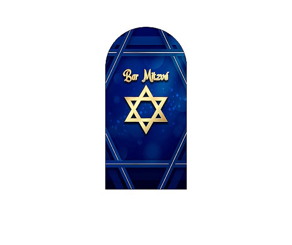 Painel De Festa Romano 1,00x2,00- Bar Mitzvá Azul Marinho e Dourado 058