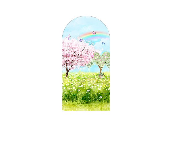 Painel De Festa Romano 1,00x2,00- Jardim Cute Aquarela 001