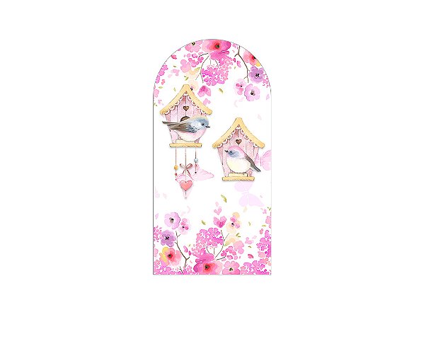 Painel De Festa Romano 1,00x2,00- Jardim Flores Rosas 014