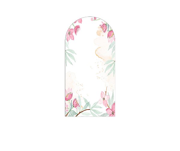 Painel De Festa Romano 1,00x2,00- Jardim Flores de Primavera Aquarela 016