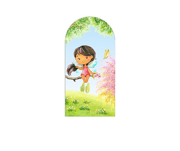 Painel De Festa Romano 1,00x2,00- Fadinha Cute Jardim Florido 018