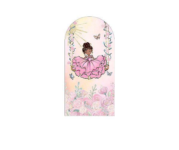 Painel De Festa Romano 1,00x2,00- Princesa no Jardim 024