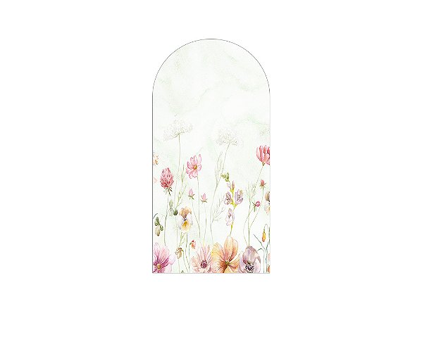 Painel De Festa Romano 1,00x2,00- Jardim Delicado em Aquarela Verde 033