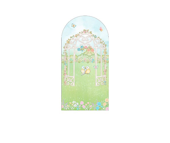 Painel De Festa Romano 1,00x2,00- Jardim Encantado Aquarela 034