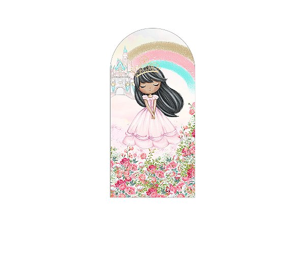 Painel De Festa Romano 1,00x2,00- Princesa Cute no Jardim 048