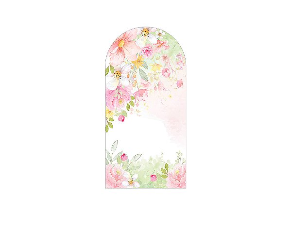 Painel De Festa Romano 1,00x2,00- Jardim Florido Aquarela 060
