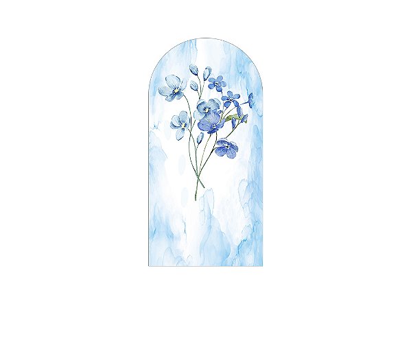 Painel De Festa Romano 1,00x2,00- Jardim com Flores Azuis 065
