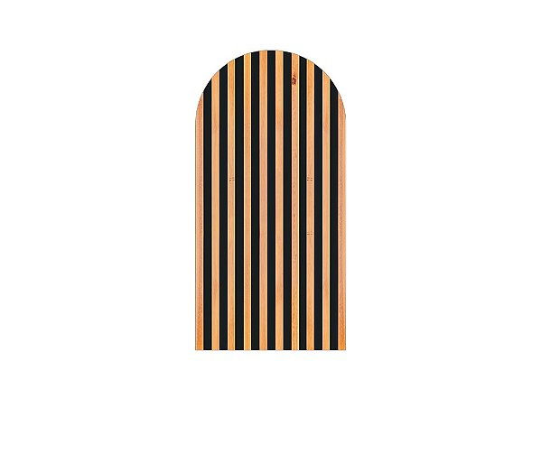 Painel De Festa Romano 1,00x2,00-  Efeito Ripas de Madeira Claro com Preto 004