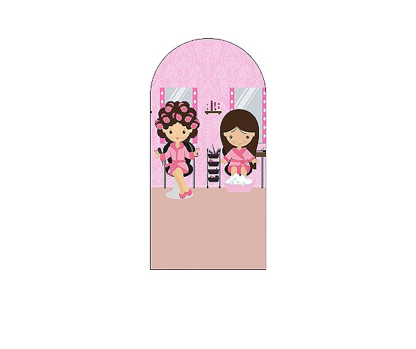 Painel De Festa Romano 1,00x2,00- Salão de Beleza Rosa 008
