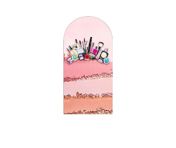 Painel De Festa Romano 1,00x2,00- Maquiagem Batom Rosa 012