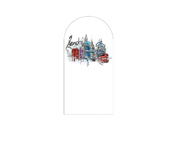 Painel De Festa Romano 1,00x2,00- Volta ao Mundo Londres Ilustração 015