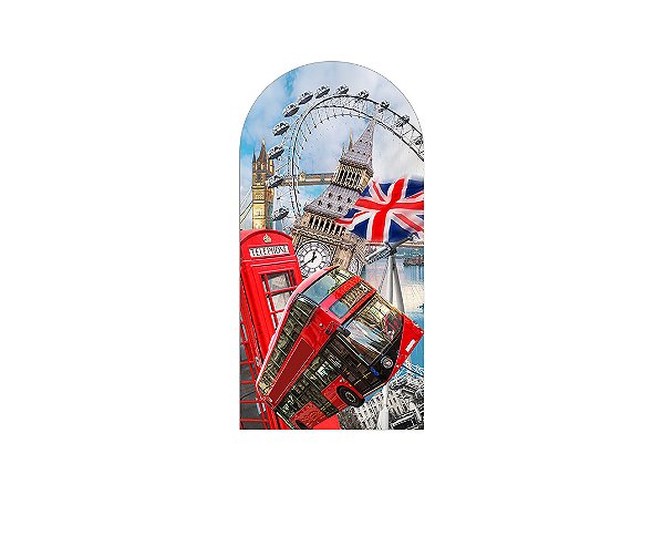 Painel De Festa Romano 1,00x2,00- Volta ao Mundo Londres Realista 016