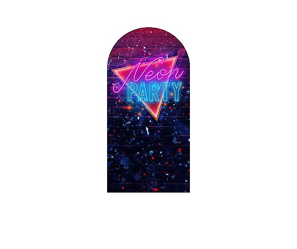 Painel De Festa Romano 1,00x2,00- Neon Party Colorido 018