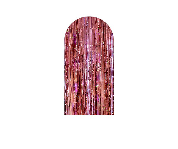 Painel De Festa Romano 1,00x2,00- Efeito Cortina de Serpentinas Rosa 003