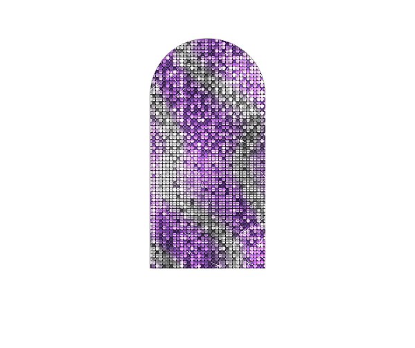 Painel De Festa Romano 1,00x2,00- Efeito Lantejoulas Roxo e Prateado 010