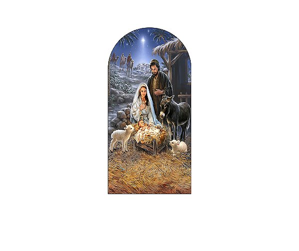 Painel De Festa Romano 1,00x2,00- Natal Sagrada Familia 018
