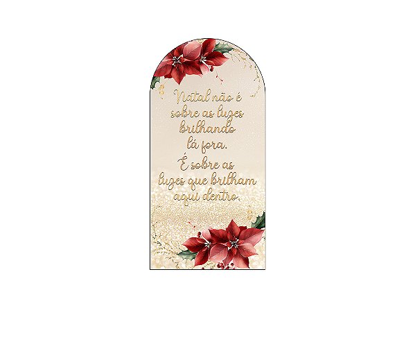 Painel De Festa Romano 1,00x2,00- Mensagem de Natal Flores Vermelhos 029