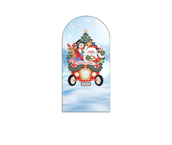 Painel De Festa Romano 1,00x2,00- Natal Papai Noel na Floresta de Neve 039