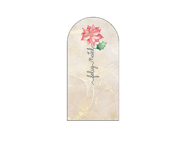 Painel De Festa Romano 1,00x2,00- Feliz Natal Aquarela Poinsétia 045