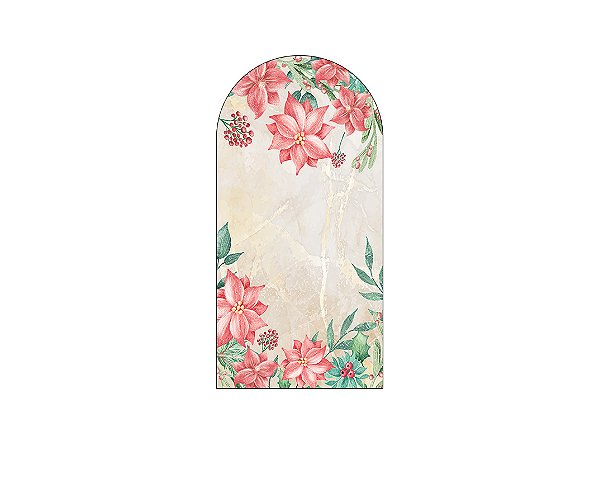 Painel De Festa Romano 1,00x2,00- Natal Flores Poinsétia 046
