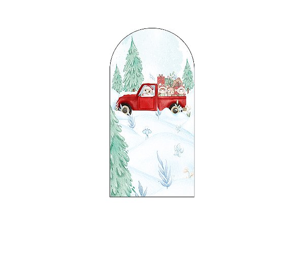 Painel De Festa Romano 1,00x2,00- Natal Carro com Presentes 047