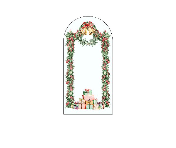 Painel De Festa Romano 1,00x2,00- Natal Efeito Sinos e Folhagens 050