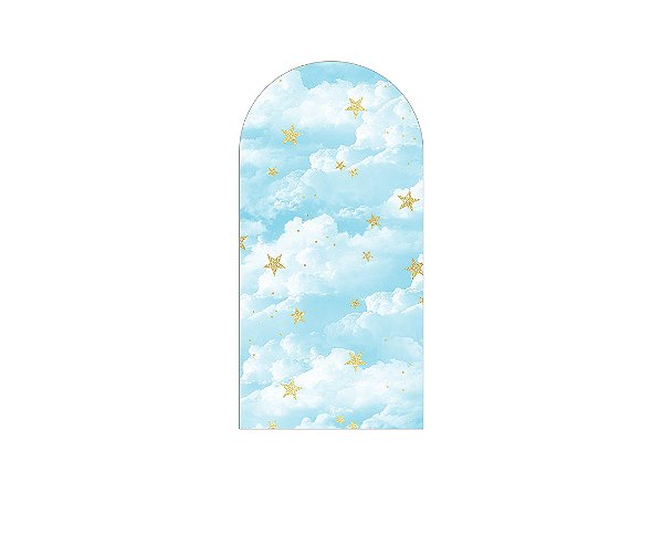 Painel De Festa Romano 1,00x2,00- Nuvens e Estrelas Azul 016