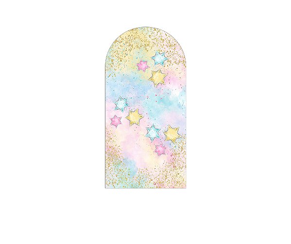 Painel De Festa Romano 1,00x2,00- Estrelas com Efeito Glitter 019