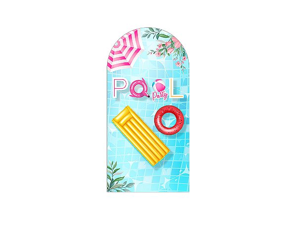 Painel De Festa Romano 1,00x2,00- Pool Party Piscina E Frutas 017