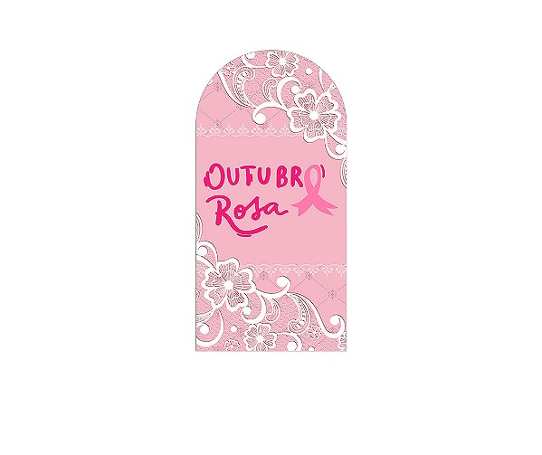 Painel De Festa Romano 1,00x2,00- Outubro Rosa com Renda 004