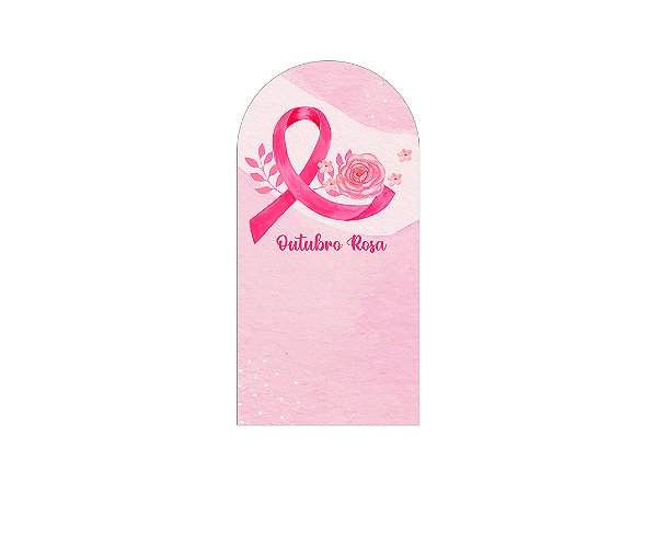 Painel De Festa Romano 1,00x2,00- Outubro Rosa com Flores 012