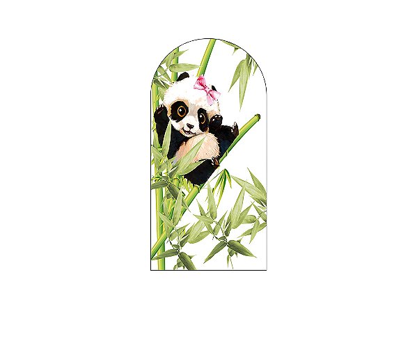 Painel De Festa Romano 1,00x2,00- Panda Bambus Aquarela 004