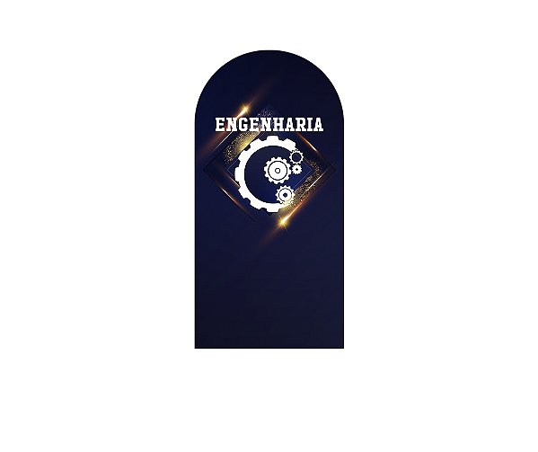 Painel De Festa Romano 1,00x2,00- Engenharia Azul e Dourado 018