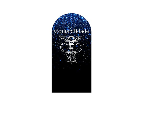 Painel De Festa Romano 1,00x2,00-  Profissão Contabilidade Efeito Glitter Azul 038