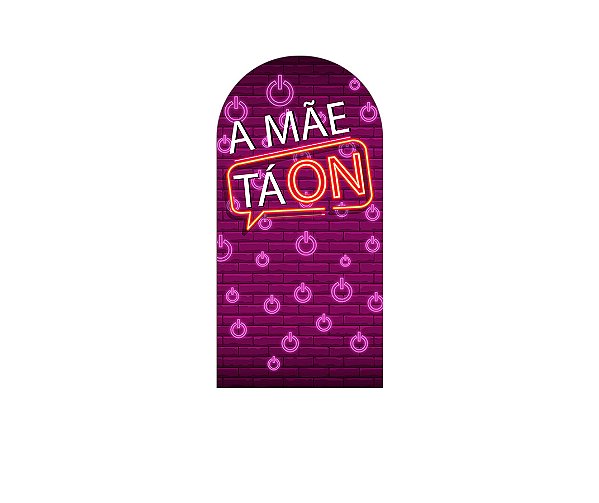 Painel De Festa Romano 1,00x2,00- A Mãe Ta On Efeito Neon 005