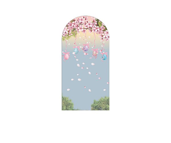 Painel De Festa Romano 1,00x2,00- Páscoa Flores Ovos 026